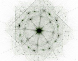 Colorful fractal rings, digital artwork