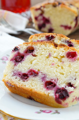blackcurrant cake and red berries drink