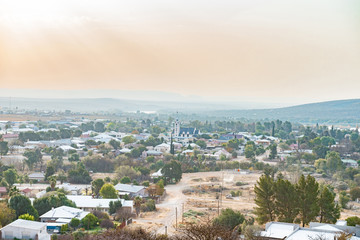 Hazy and dusty view of Prieska