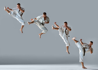Man in white kimono training karate © master1305