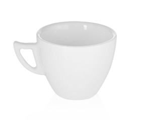 White cup isolated on white background