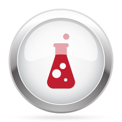 Red Conical Flask icon on chrome web button