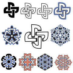 Fototapeta premium set of beautiful Celtic patterns