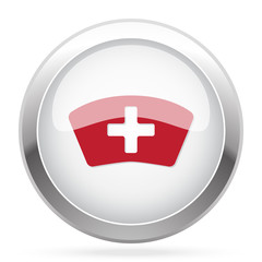 Fototapeta premium Red Nurse icon on chrome web button