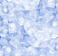 background with ice cubes in blue light