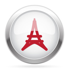 Red Eiffel Tower icon on chrome web button