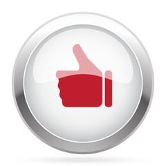 Red Thumb Up icon on chrome web button