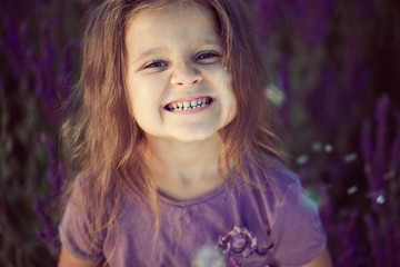 portrait of a beautiful girl in lavande field 