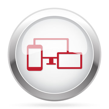 Red Responsive Media Design icon on chrome web button