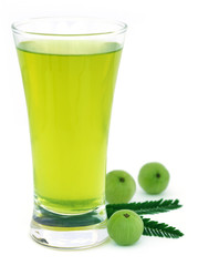 Herbal amla juice with fresh fruits