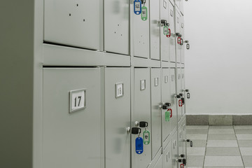 cells for keeping of the bags and things in shop