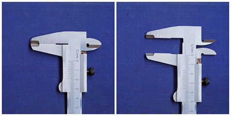 Caliper on a blue background.