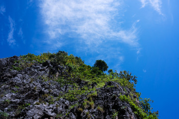 Rock Mountain with clear blue sky