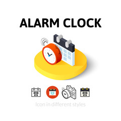 Alarm clock icon in different style