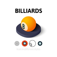 Billiards icon in different style