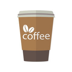 Take-out or takeaway coffee cup. Vector illustration.