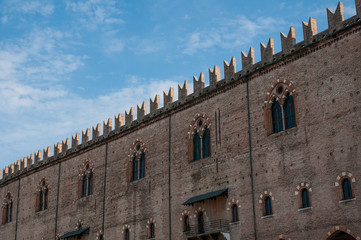 Fototapeta na wymiar Palazzo Ducale of Mantova and its gardens