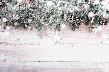 Decorative Christmas background with snow
