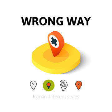 Wrong Way Icon In Different Style