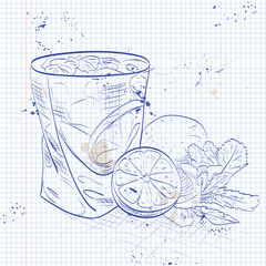 Caipirinha on a notebook page