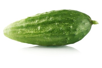 Fresh raw cucumber isolated on white
