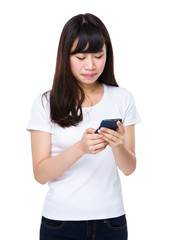 Fototapeta premium Young woman use of the cellphone