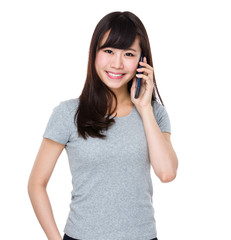 Woman talk to cellphone