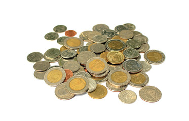 Thai coins on isolated background