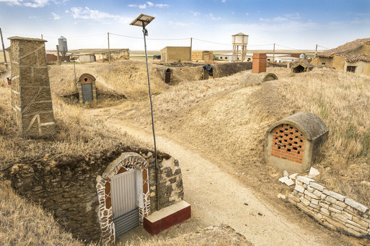 underground wine cellars in Cerecinos de Campos, Zamora, Spain