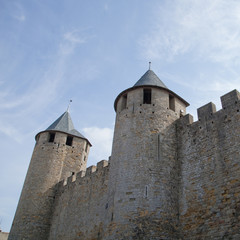 Fototapeta na wymiar Deux tours de Carcassonne