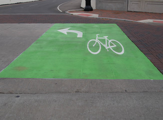 Bike Lane Turn Box Pavement Markings