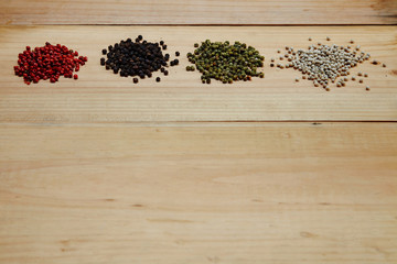 mixture of peppers hot pepper, red pepper, black pepper, white p