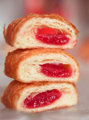 a pyramid of sliced croissant