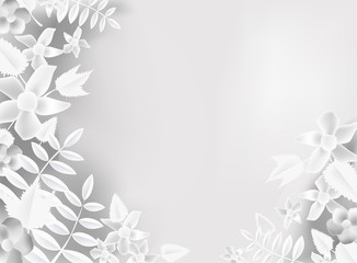 Fototapeta premium Paper background with flowers and space for text