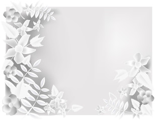 Obraz premium Paper background with flowers and space for text