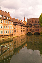 Fototapeta na wymiar Nuremberg Hospital and Old Pharmacy Buildings, Bavaria, Germany.