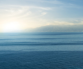 emerald sea at the sunrise
