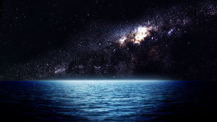 Sea at night. Elements of this image furnished by NASA