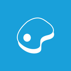 Raw steak icon, white
