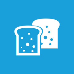 2 bread slices icon, white