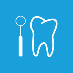 Tooth checkup icon, white
