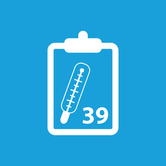 Temperature measurement icon, white