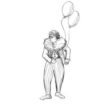 recommend clip art: Sketchy doodle clown