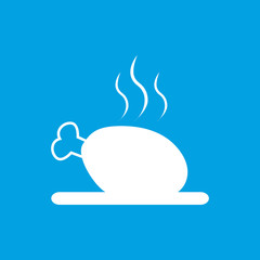 Chicken shin icon, white