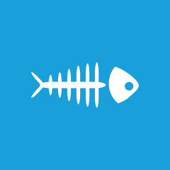 Fish skeleton icon, white