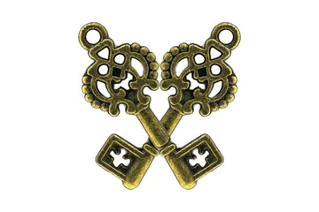 vintage key on white background