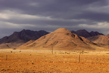 Naklejka na ściany i meble desert landscape after a storm, northern Namibia