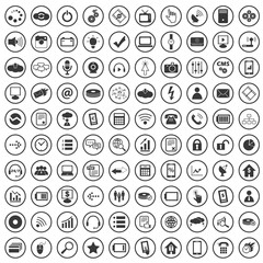 100 Hi-Tech icons set