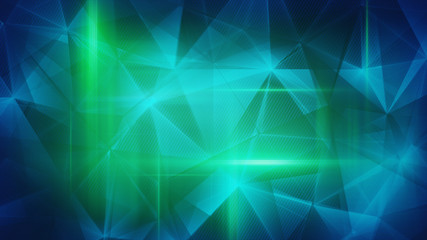 Obraz premium glossy blue green triangles abstract background
