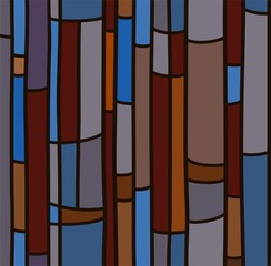 Seamless background, blue stained glass. 